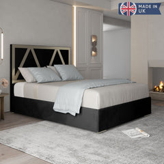 Alison Upholstered Soft Velvet Metal Bed Frame