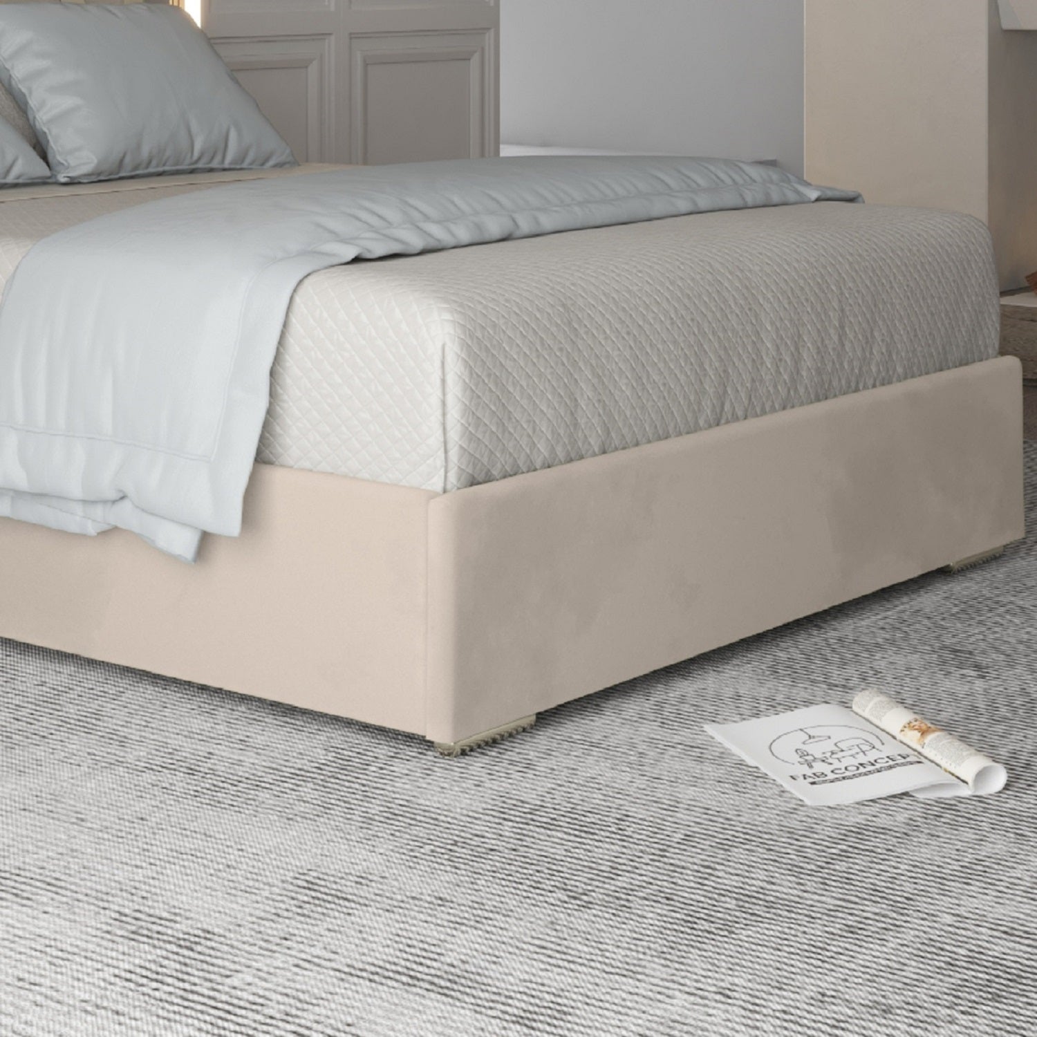 Alison Upholstered Soft Velvet Metal Bed Frame