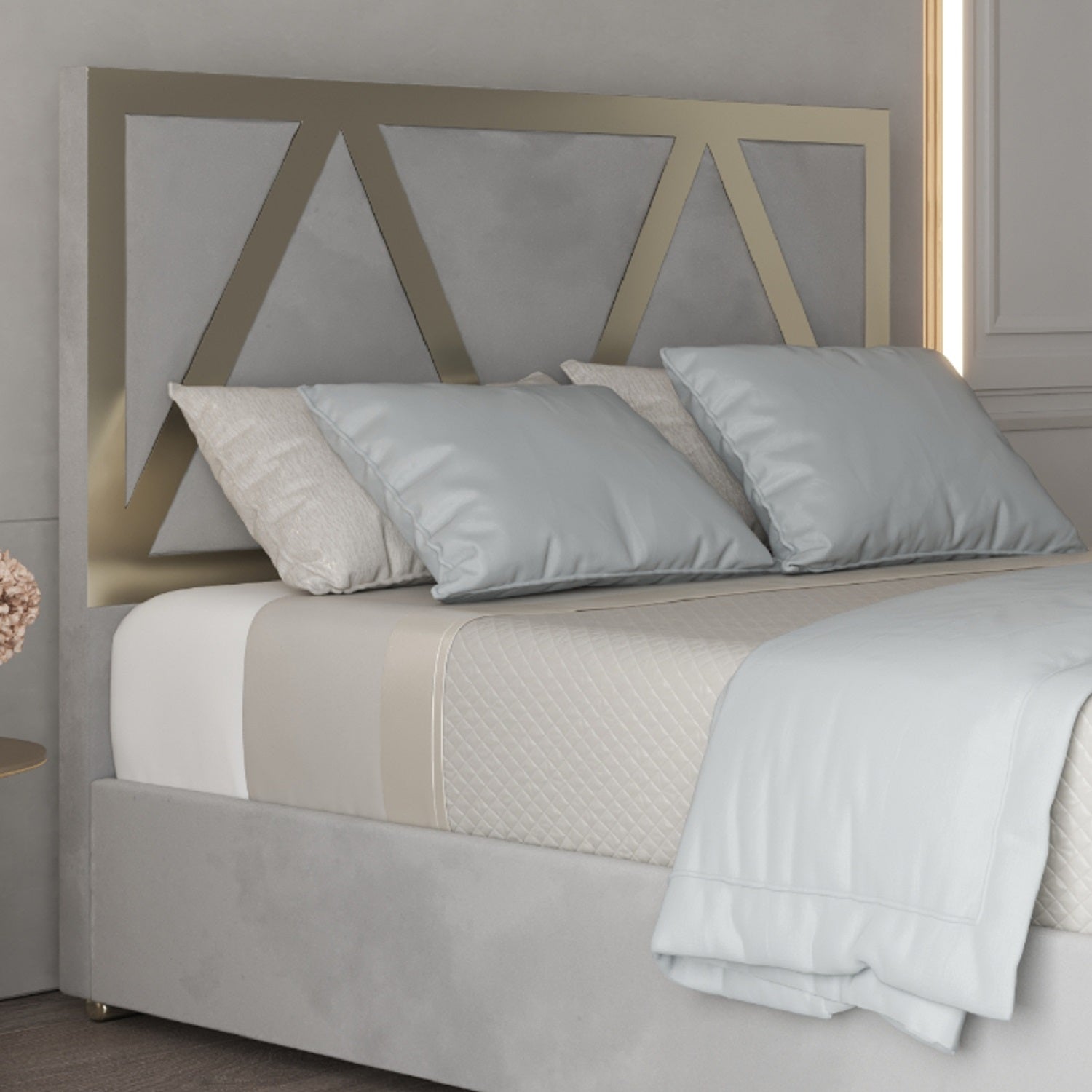Alison Upholstered Soft Velvet Metal Bed Frame