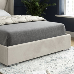 Bellini Wide Curved Winged Upholstered Soft Velvet Bed Frame