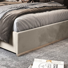 Bentley Upholstered Soft Velvet Metal Bed Frame