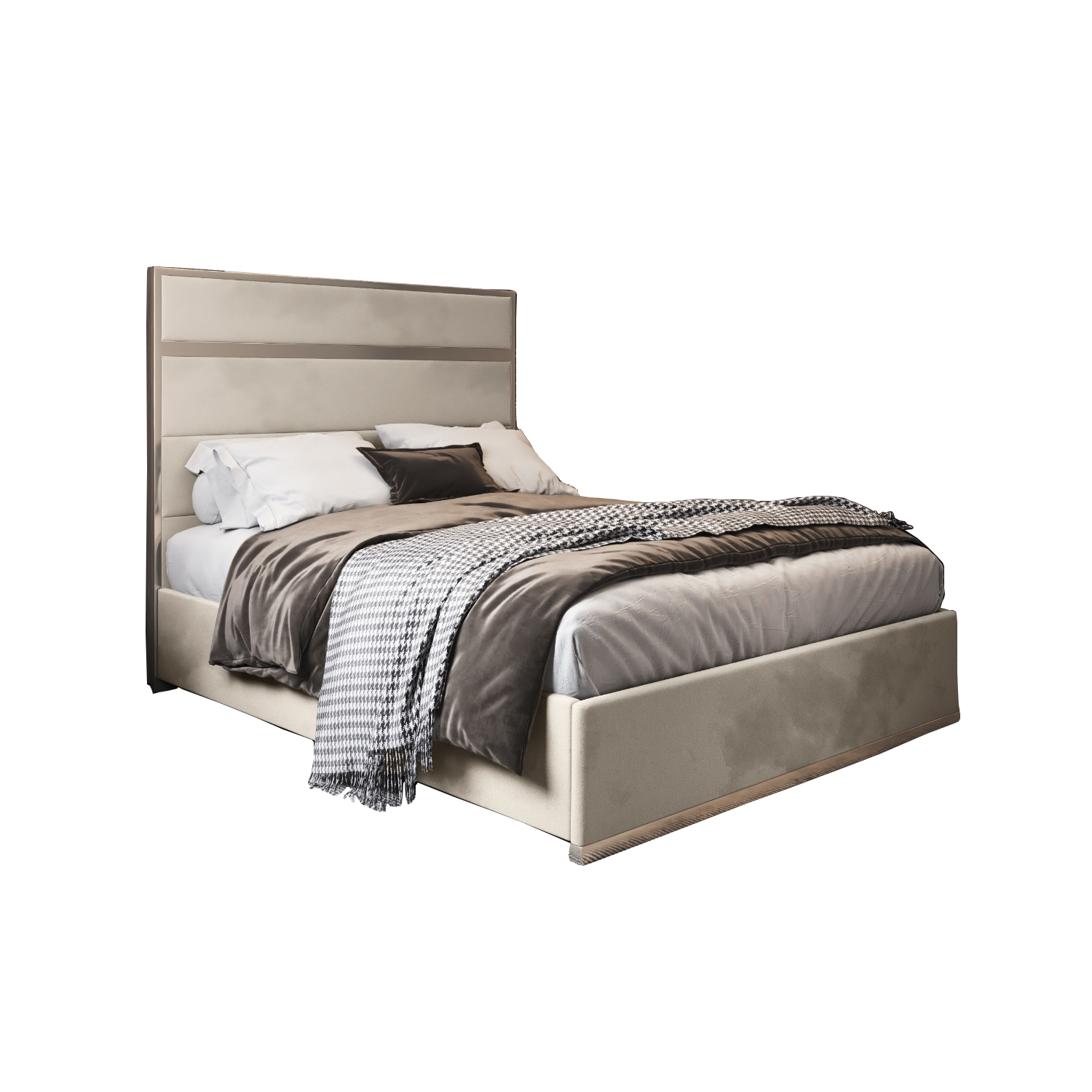 Bentley Upholstered Soft Velvet Metal Bed Frame