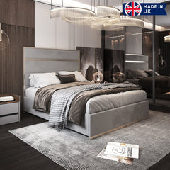 Bentley Upholstered Soft Velvet Metal Bed Frame