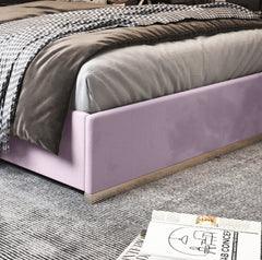 Bentley Upholstered Soft Velvet Metal Bed Frame
