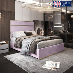 Bentley Upholstered Soft Velvet Metal Bed Frame