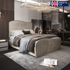 Brixton Upholstered Soft Velvet Metal Bed Frame