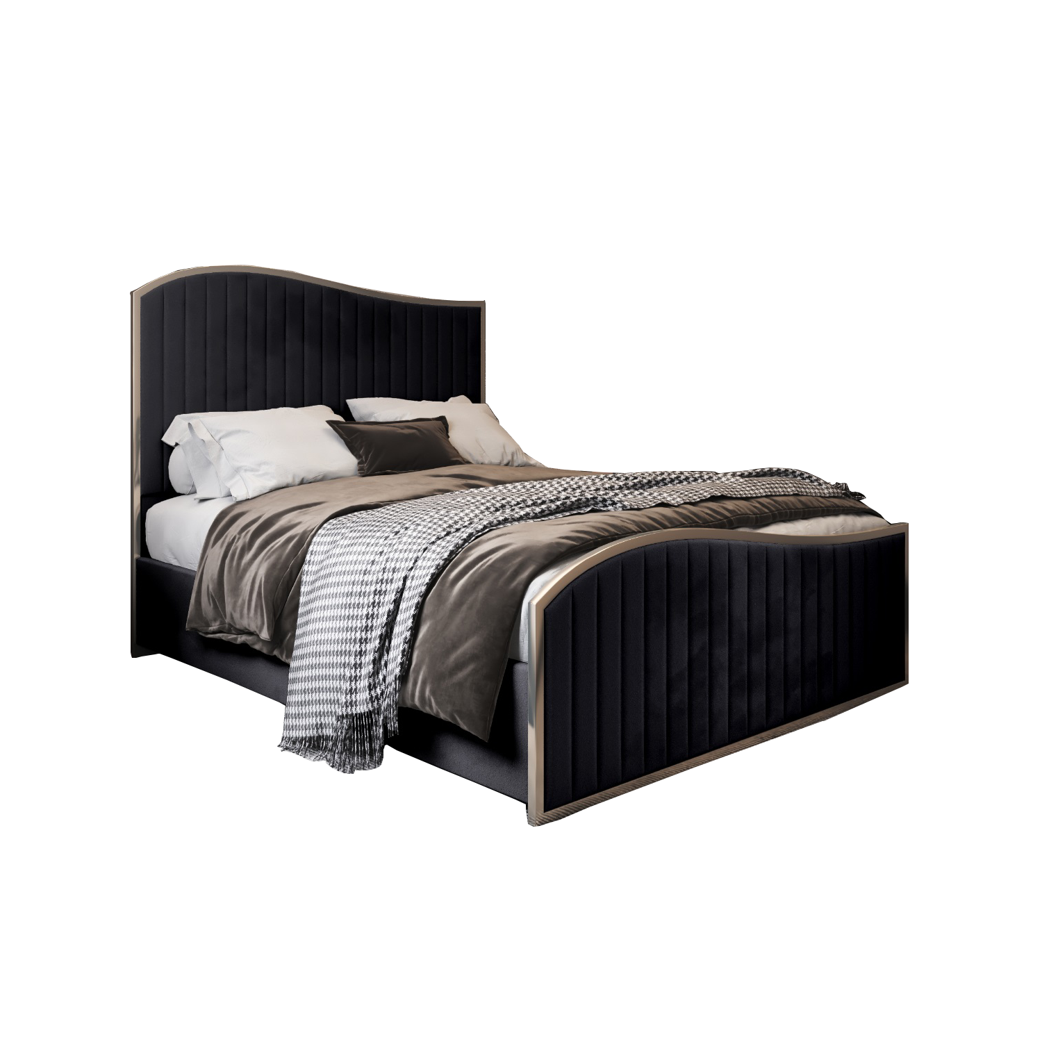Brixton Upholstered Soft Velvet Metal Bed Frame