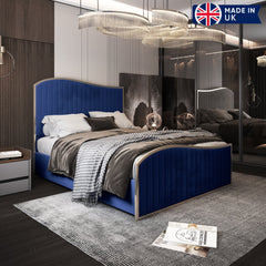 Brixton Upholstered Soft Velvet Metal Bed Frame