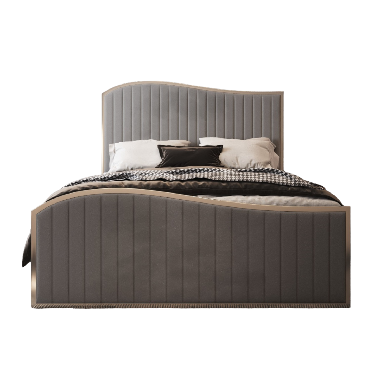 Brixton Upholstered Soft Velvet Metal Bed Frame