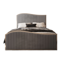 Brixton Upholstered Soft Velvet Metal Bed Frame