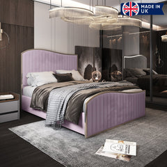 Brixton Upholstered Soft Velvet Metal Bed Frame