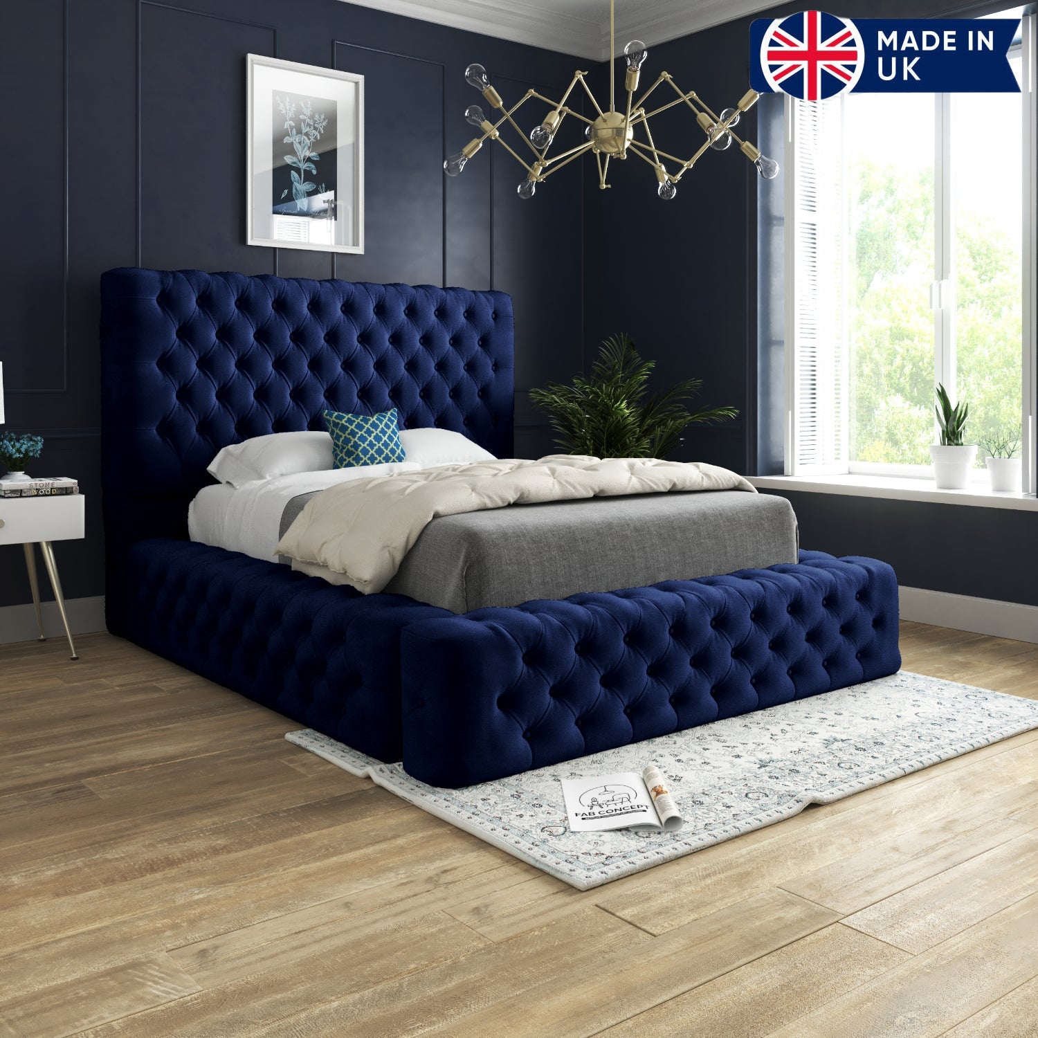 Grand Milan Pleated Upholstery Bed Frame