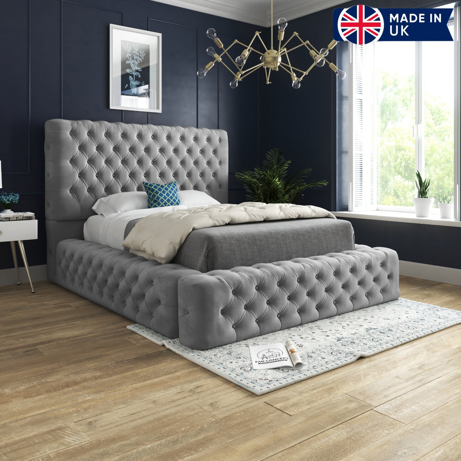 Grand Milan Pleated Upholstery Bed Frame