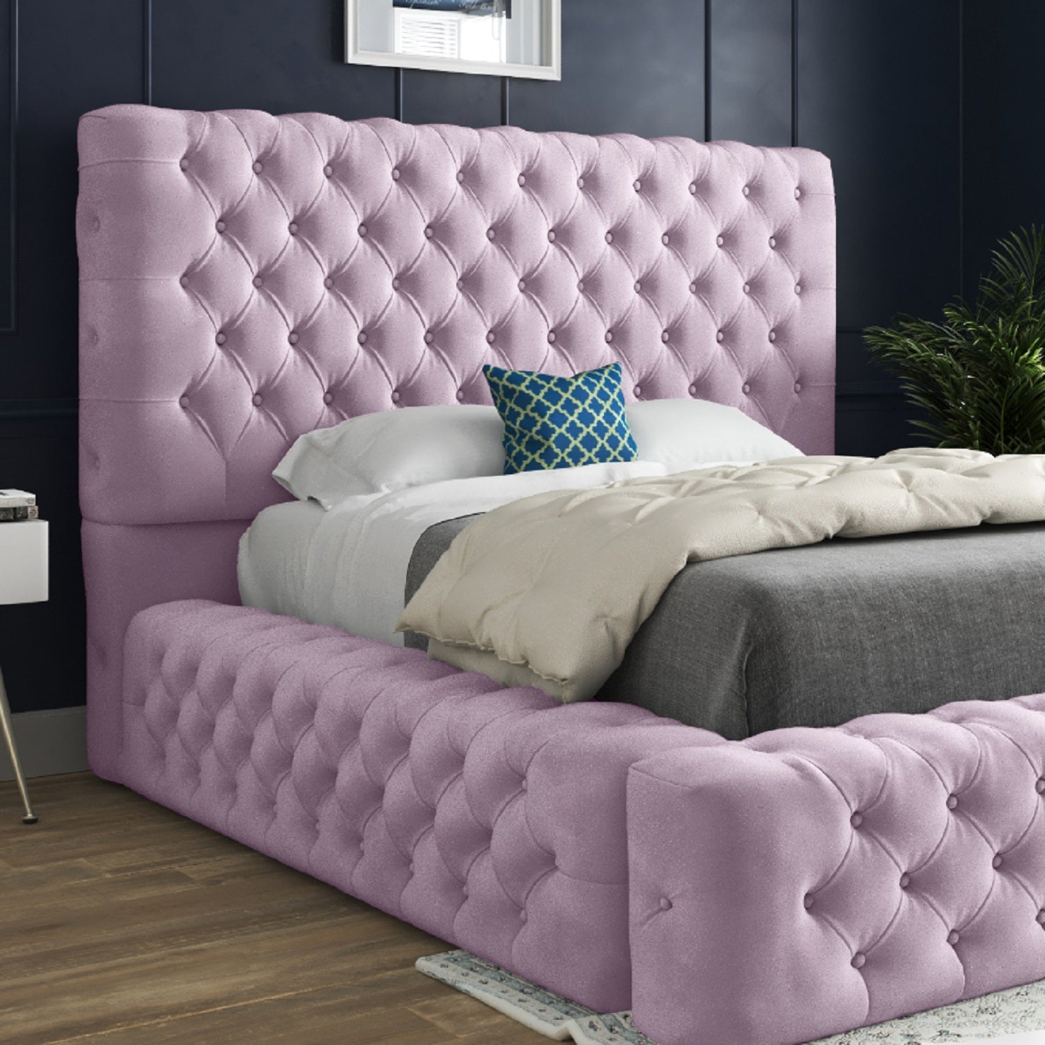 Grand Milan Pleated Upholstery Bed Frame