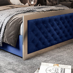 Maddison Upholstered Soft Velvet Metal Bed Frame