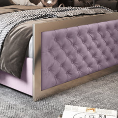 Maddison Upholstered Soft Velvet Metal Bed Frame