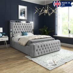 Marino Mirror Upholstered Soft Velvet Bed Frame