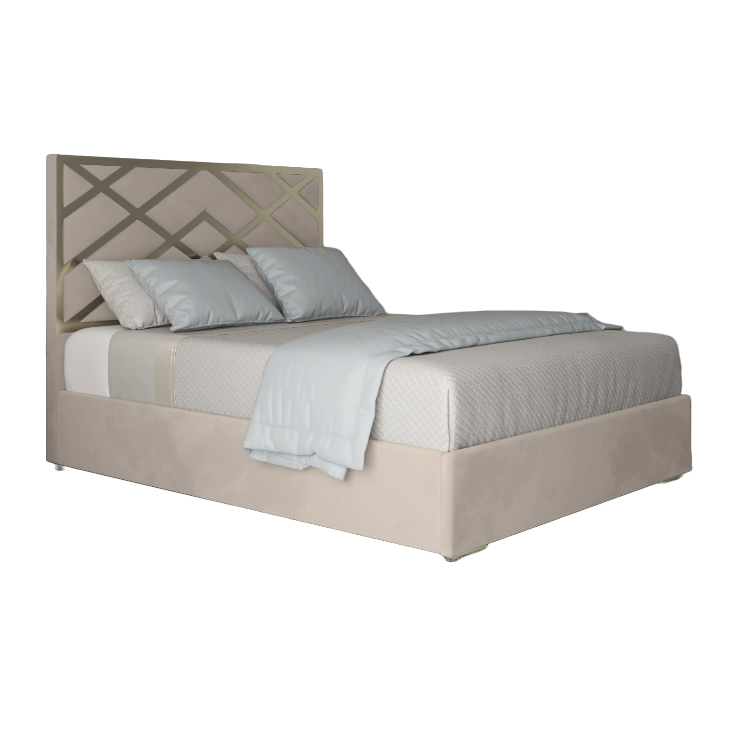 Mayfair Upholstered Soft Velvet Metal Bed Frame