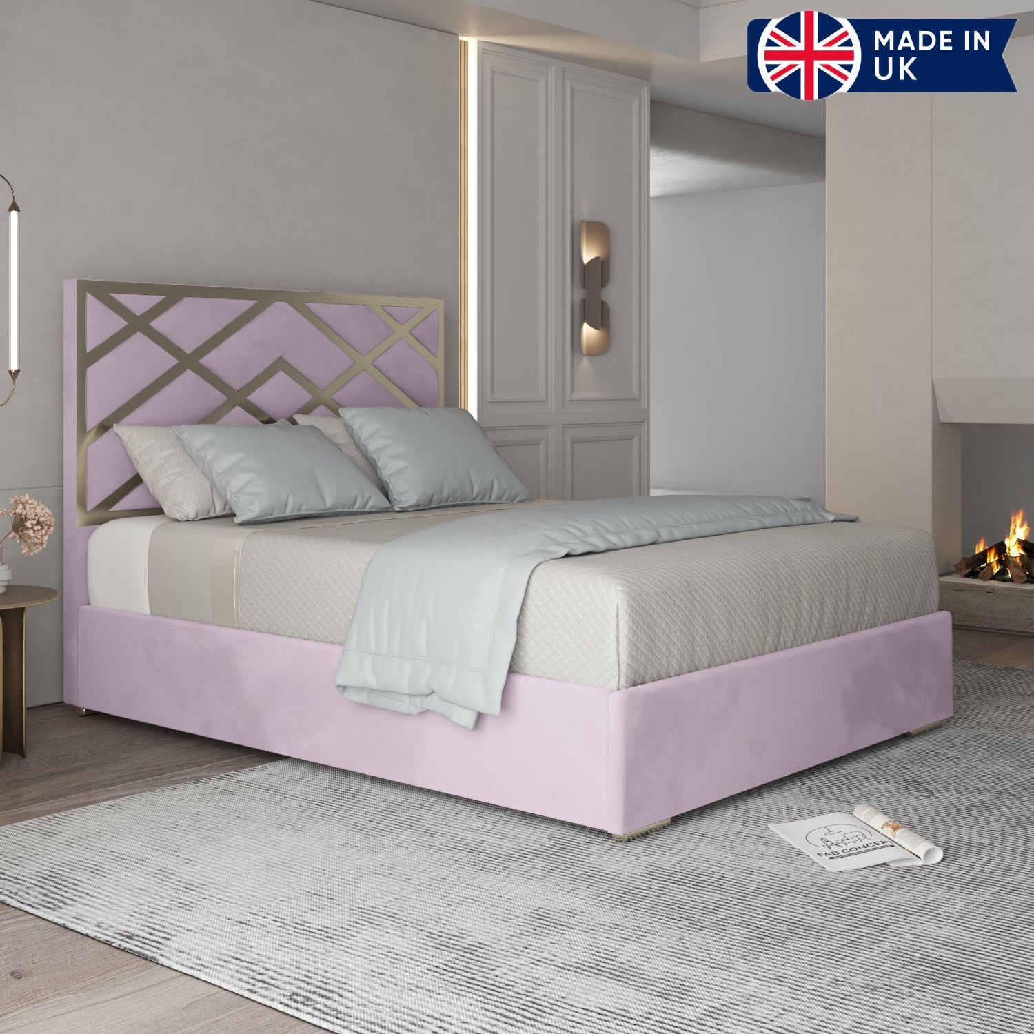 Mayfair Upholstered Soft Velvet Metal Bed Frame