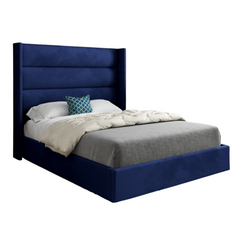 Nuno Straight Winged Upholstered Soft Velvet Bed Frame