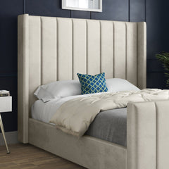 Romano Straight Winged Upholstered Soft Velvet Bed Frame