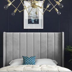 Romano Straight Winged Upholstered Soft Velvet Bed Frame