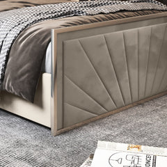 Roxy Upholstered Soft Velvet Metal Bed Frame