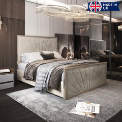 Roxy Upholstered Soft Velvet Metal Bed Frame