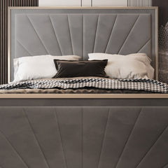 Roxy Upholstered Soft Velvet Metal Bed Frame