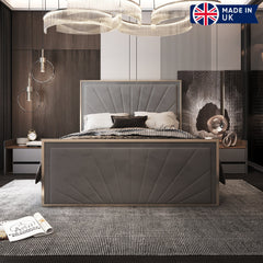 Roxy Upholstered Soft Velvet Metal Bed Frame