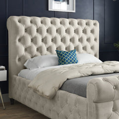 Savana Sleigh Upholstered Soft Velvet Bed Frame