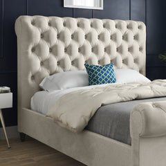 Sienna Sleigh Upholstered Soft Velvet Bed Frame
