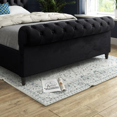 Sienna Sleigh Upholstered Soft Velvet Bed Frame