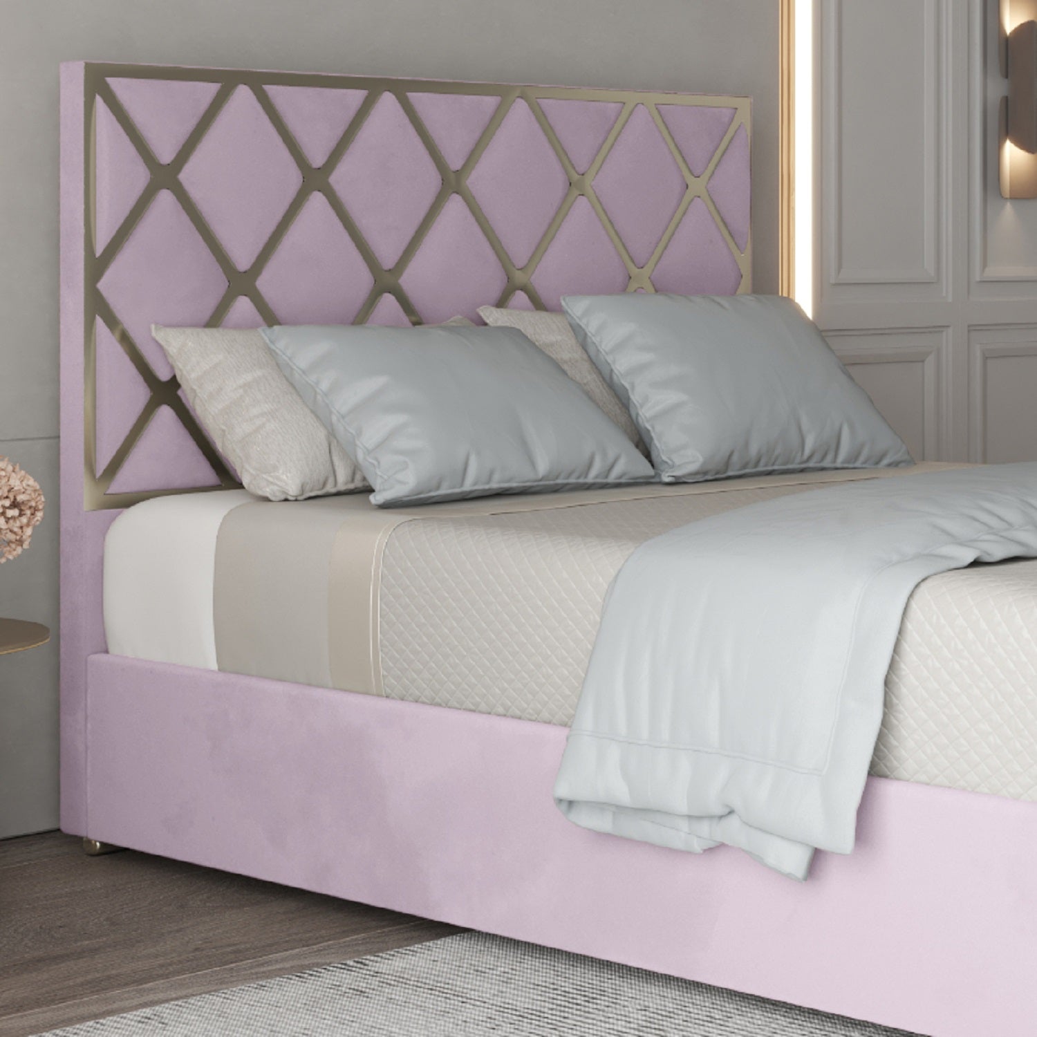 Tammy Upholstered Soft Velvet Metal Bed Frame