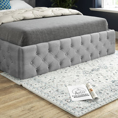 Turin Straight Winged Upholstered Soft Velvet Bed Frame