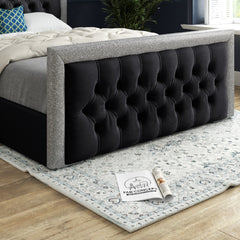 Venice Glitter Border Upholstered Soft Velvet Bed Frame