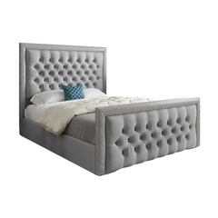 Venice Glitter Border Upholstered Soft Velvet Bed Frame