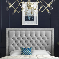 Venice Glitter Border Upholstered Soft Velvet Bed Frame