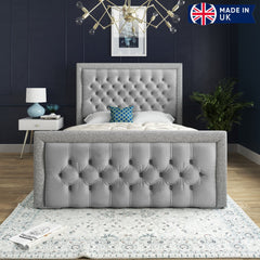 Venice Glitter Border Upholstered Soft Velvet Bed Frame