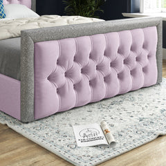 Venice Glitter Border Upholstered Soft Velvet Bed Frame
