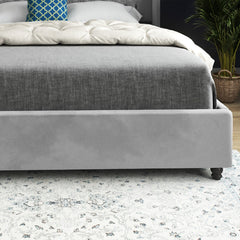 Volta Straight Winged Upholstered Soft Velvet Bed Frame