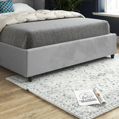 Zampa Curved Top Curved Winged Upholstered Soft Velvet Bed Frame