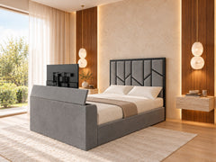 Amaryn Luxe Metal Tv Bed Frame
