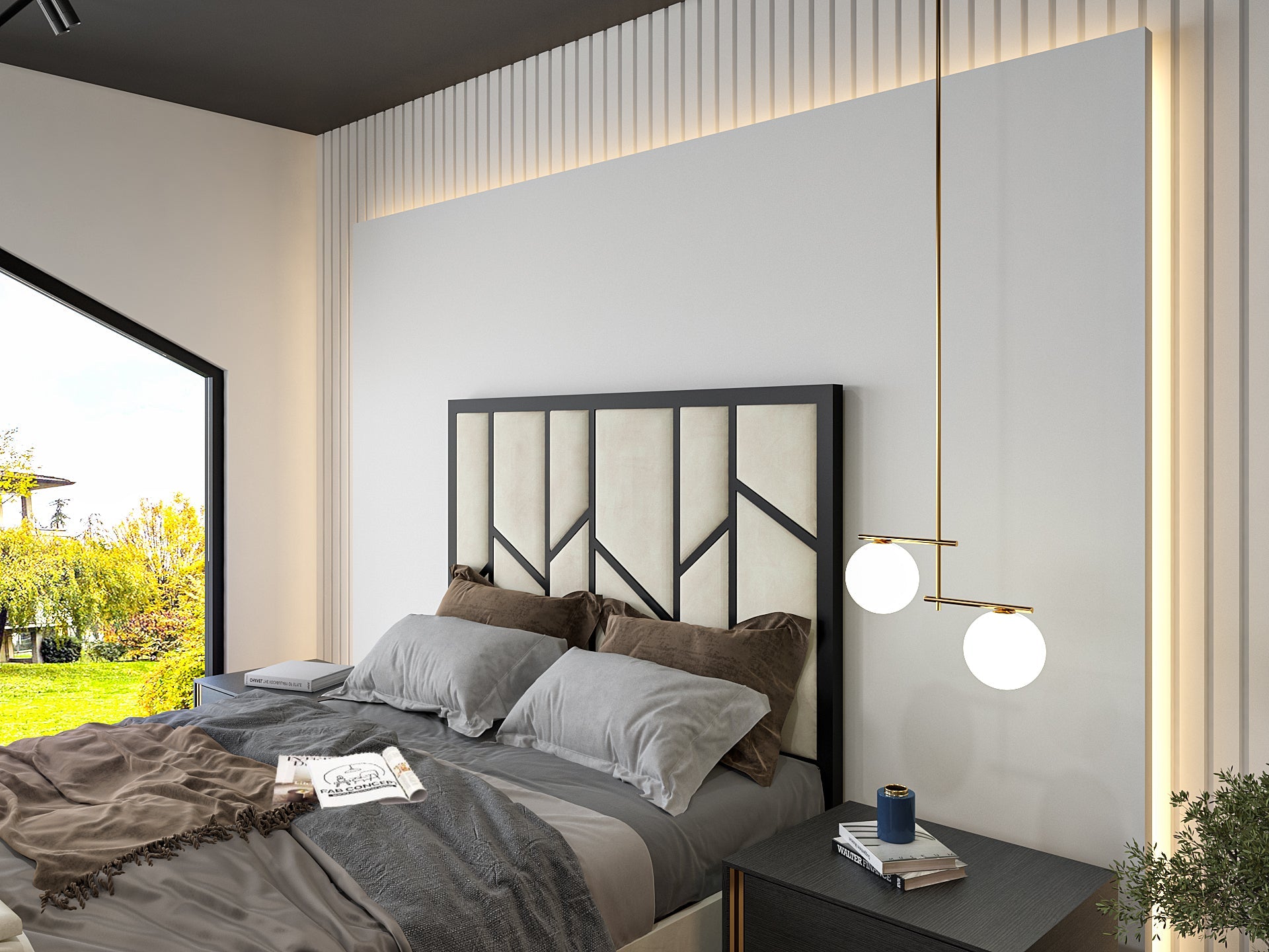 Anji Luxe Metal TV Bed Frame