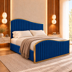 Bhaven Upholstered Soft Velvet Metal Bed Frame