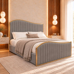 Bhaven Upholstered Soft Velvet Metal Bed Frame