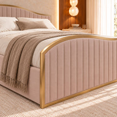 Bhaven Upholstered Soft Velvet Metal Bed Frame
