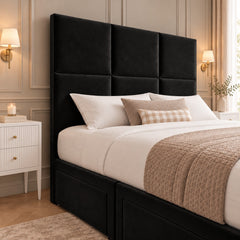 Camea Upholserted Floorstanding Headboard With Divan Bed Frame