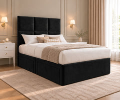 Camea Upholserted Floorstanding Headboard With Divan Bed Frame