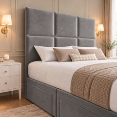 Camea Upholserted Floorstanding Headboard With Divan Bed Frame